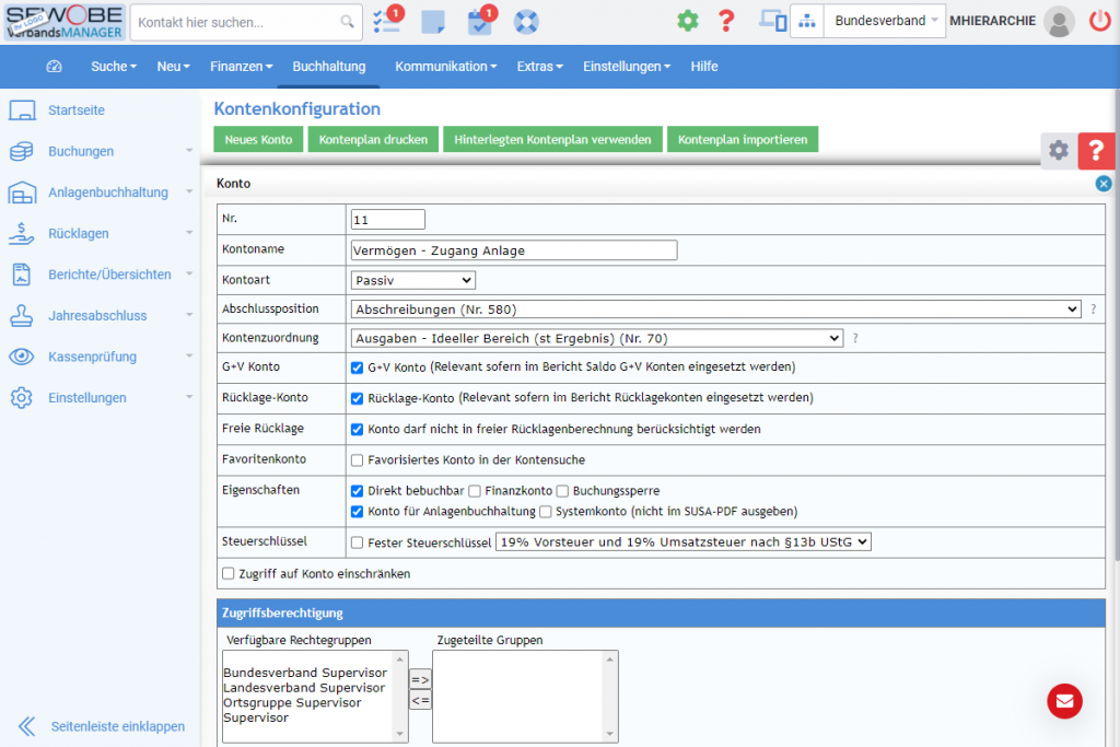 Vereinssoftware  Banking-Modul Übersicht 