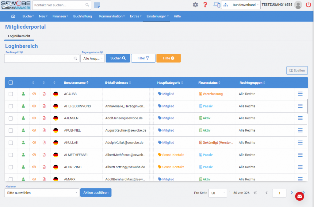 Lieferdienstsoftware Mitgliederportal