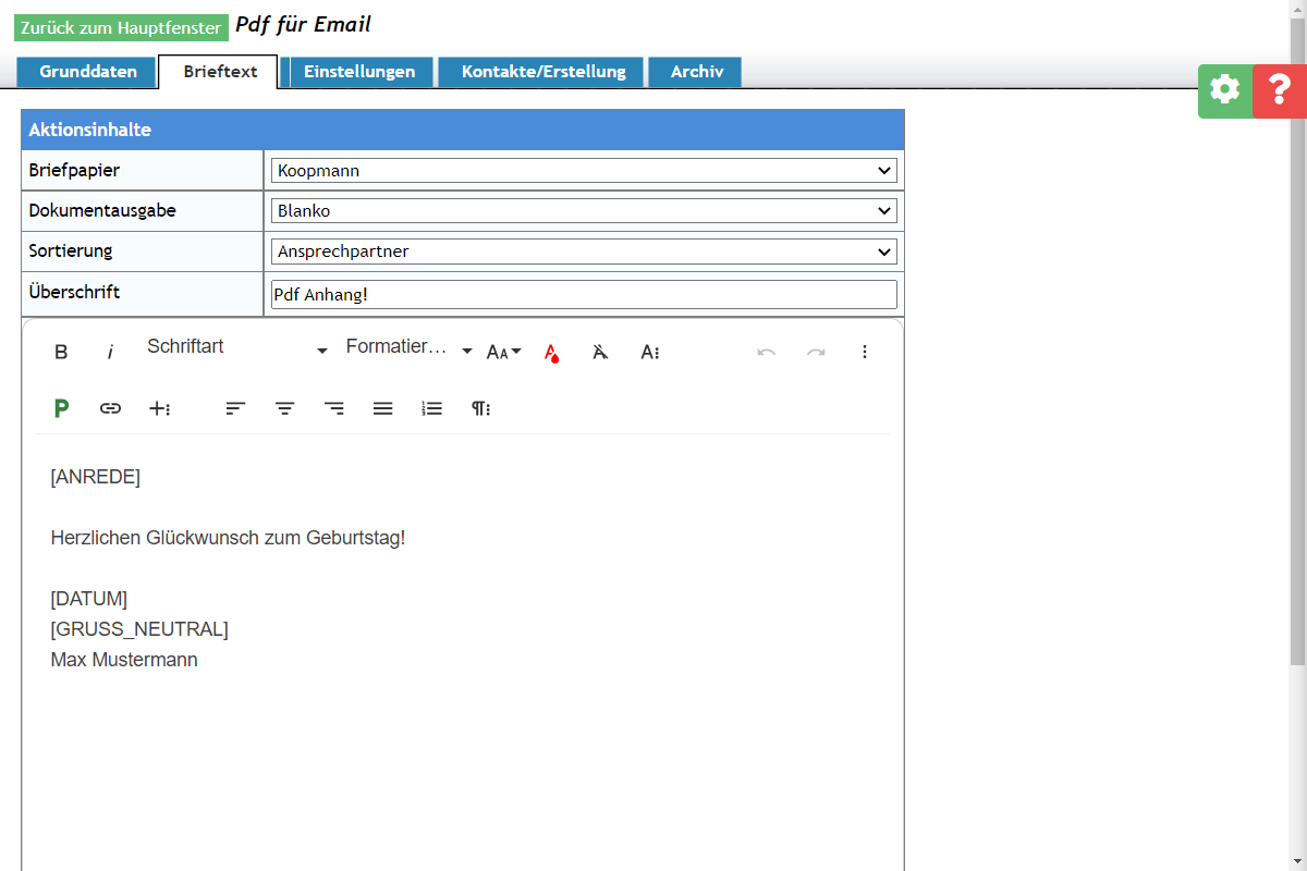 Vereinssoftware PDF E-Mail Serienbriefe