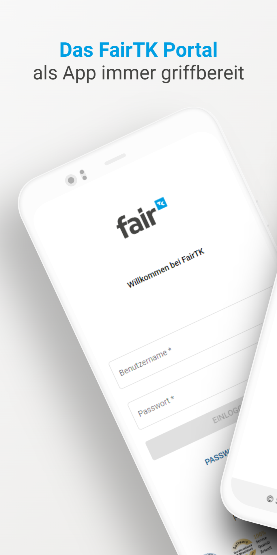 Vorschau der FairTK Portal App