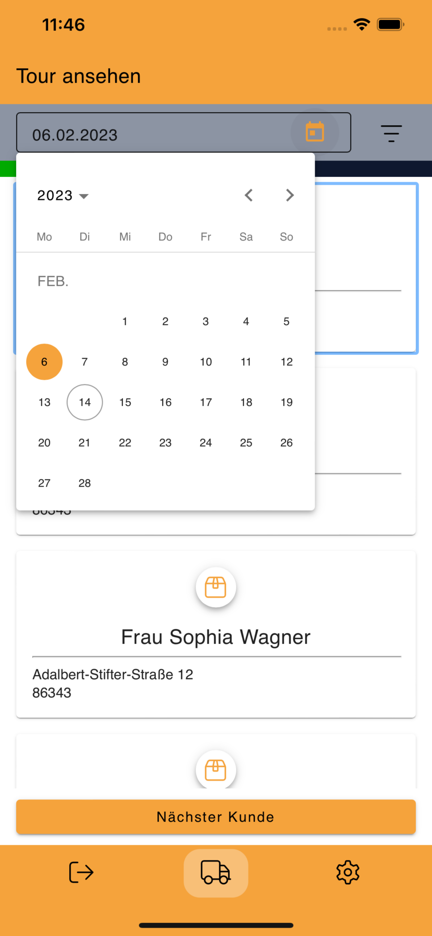 TourenAPP Lieferinformationen